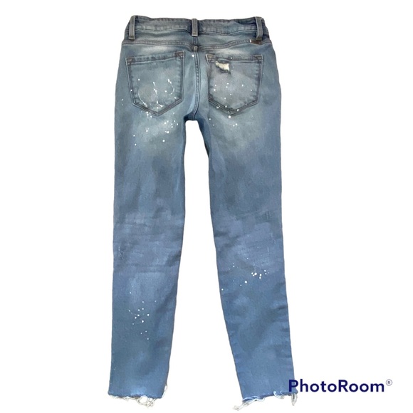 Kancan Distressed Raw Hem Fray Estilo Destroyed Crop Ankle Jeans Size 24 - Picture 4 of 13